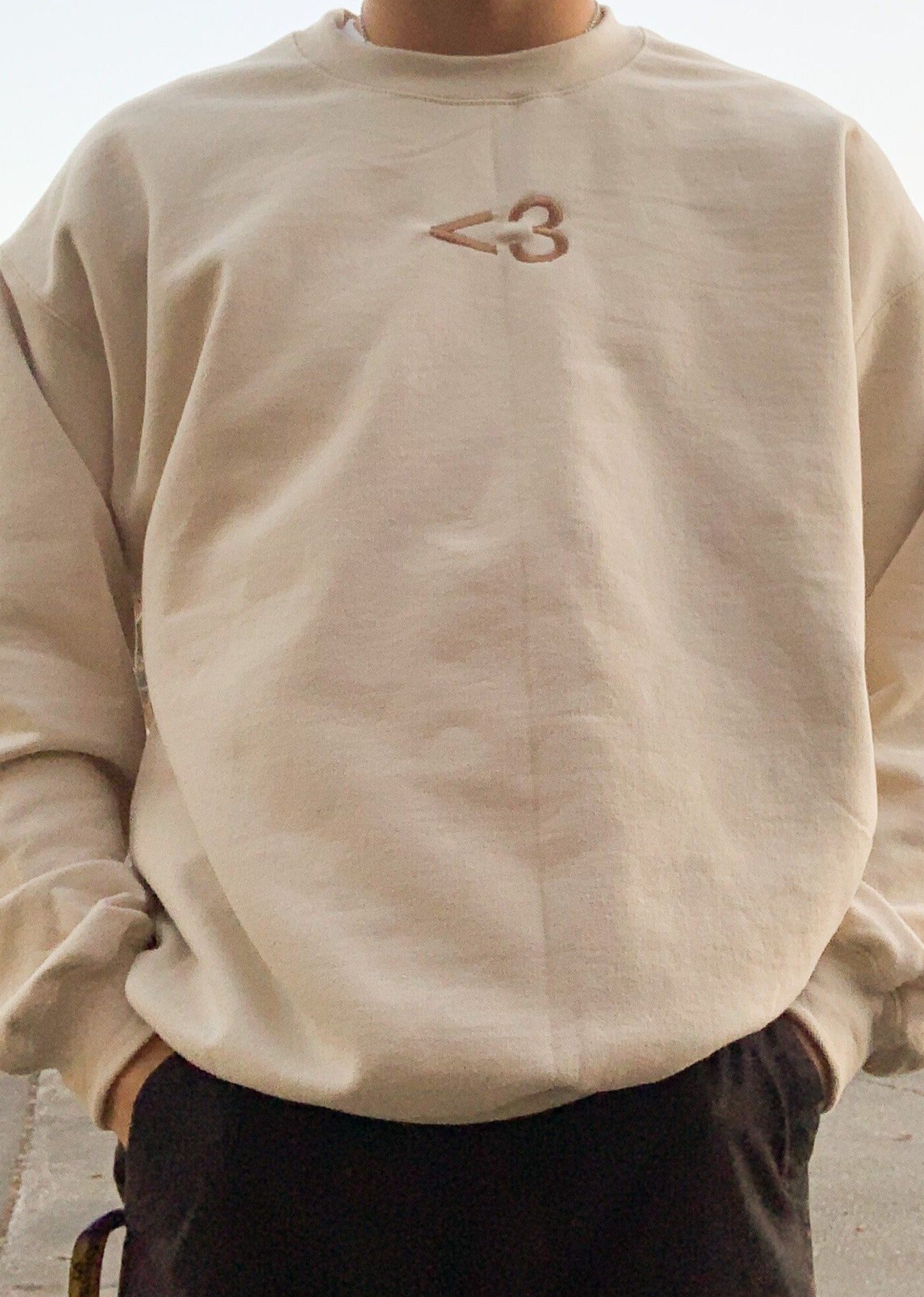 Tan Monogrammed Crewneck Sweatshirt