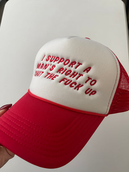 I Support A Man's Right Embroidered Trucker Hat