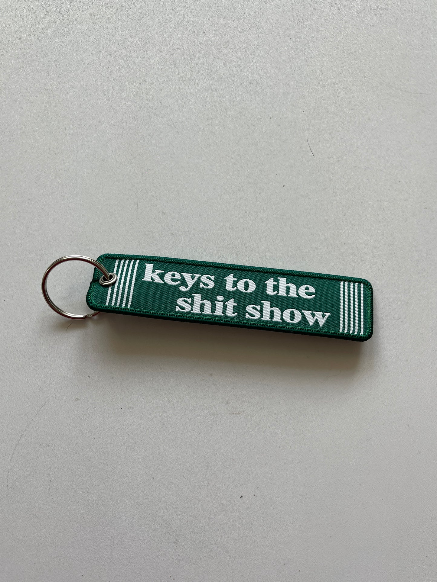 Keys to the Show and Silly Goose Club Fabric Keychain