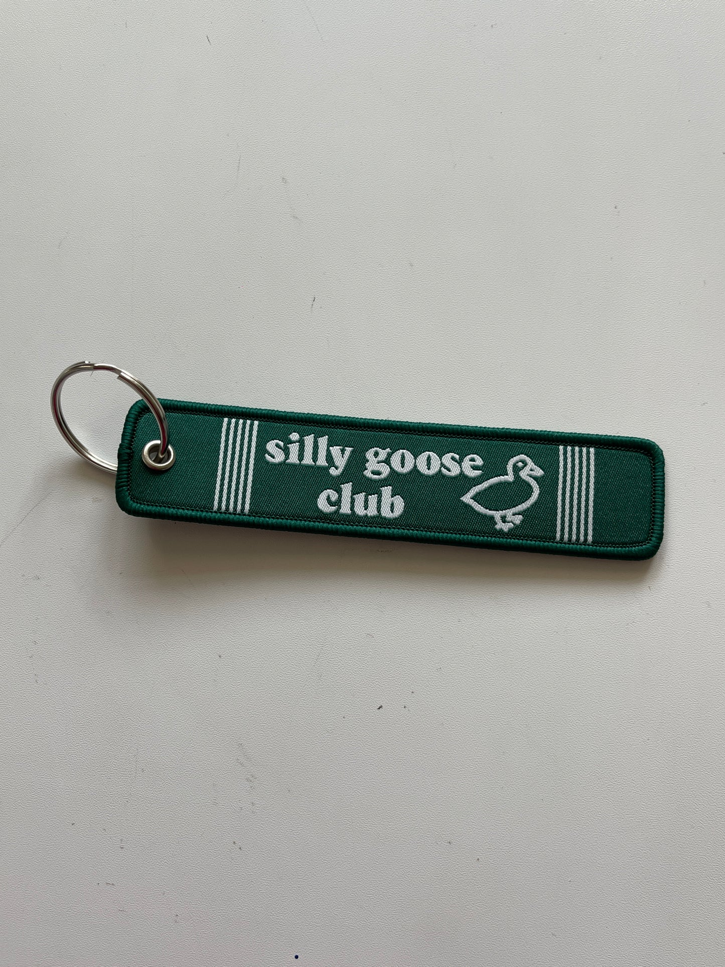 Keys to the Show and Silly Goose Club Fabric Keychain