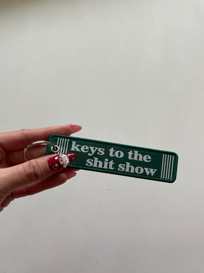 Keys to the Show and Silly Goose Club Fabric Keychain