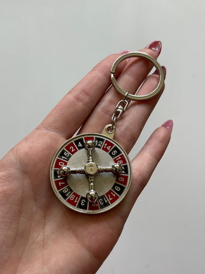 Roulette Red and Black Spinning Interactive Keychain