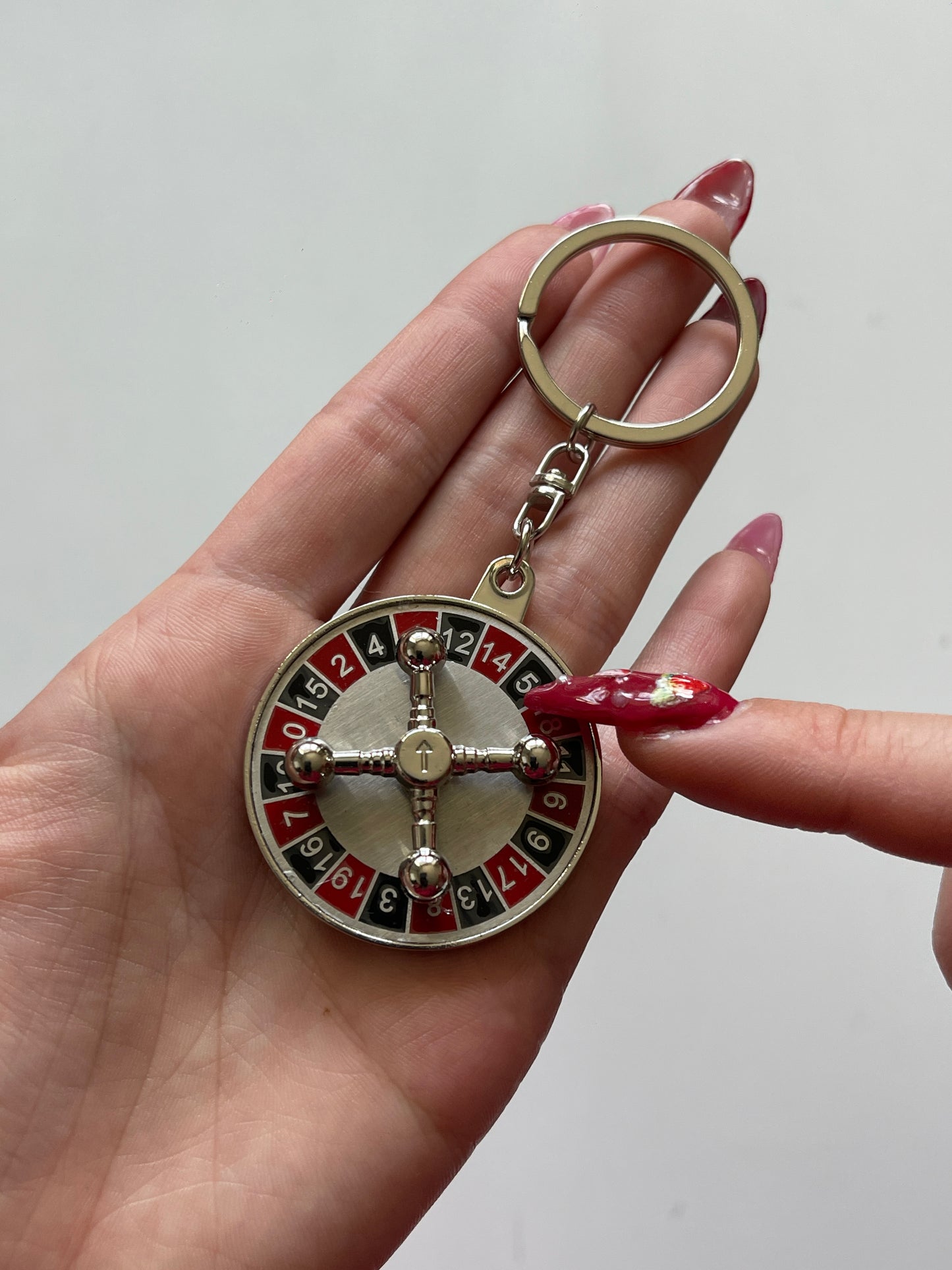 Roulette Red and Black Spinning Interactive Keychain