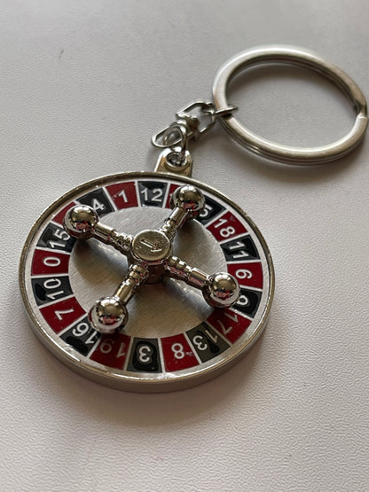 Roulette Red and Black Spinning Interactive Keychain