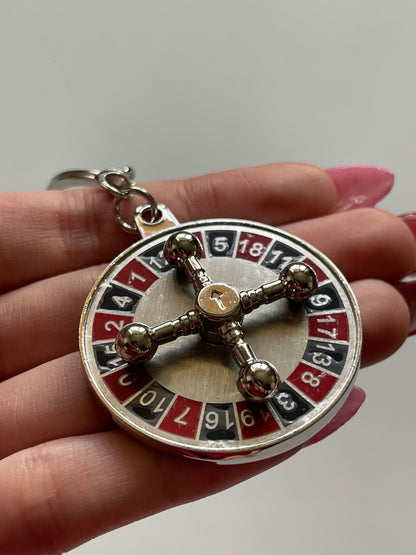 Roulette Red and Black Spinning Interactive Keychain