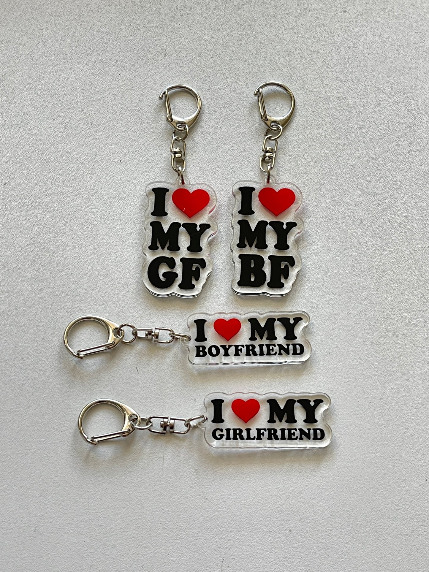 I Love My Hot Boyfriend Girlfriend Matching Acrylic Keychains