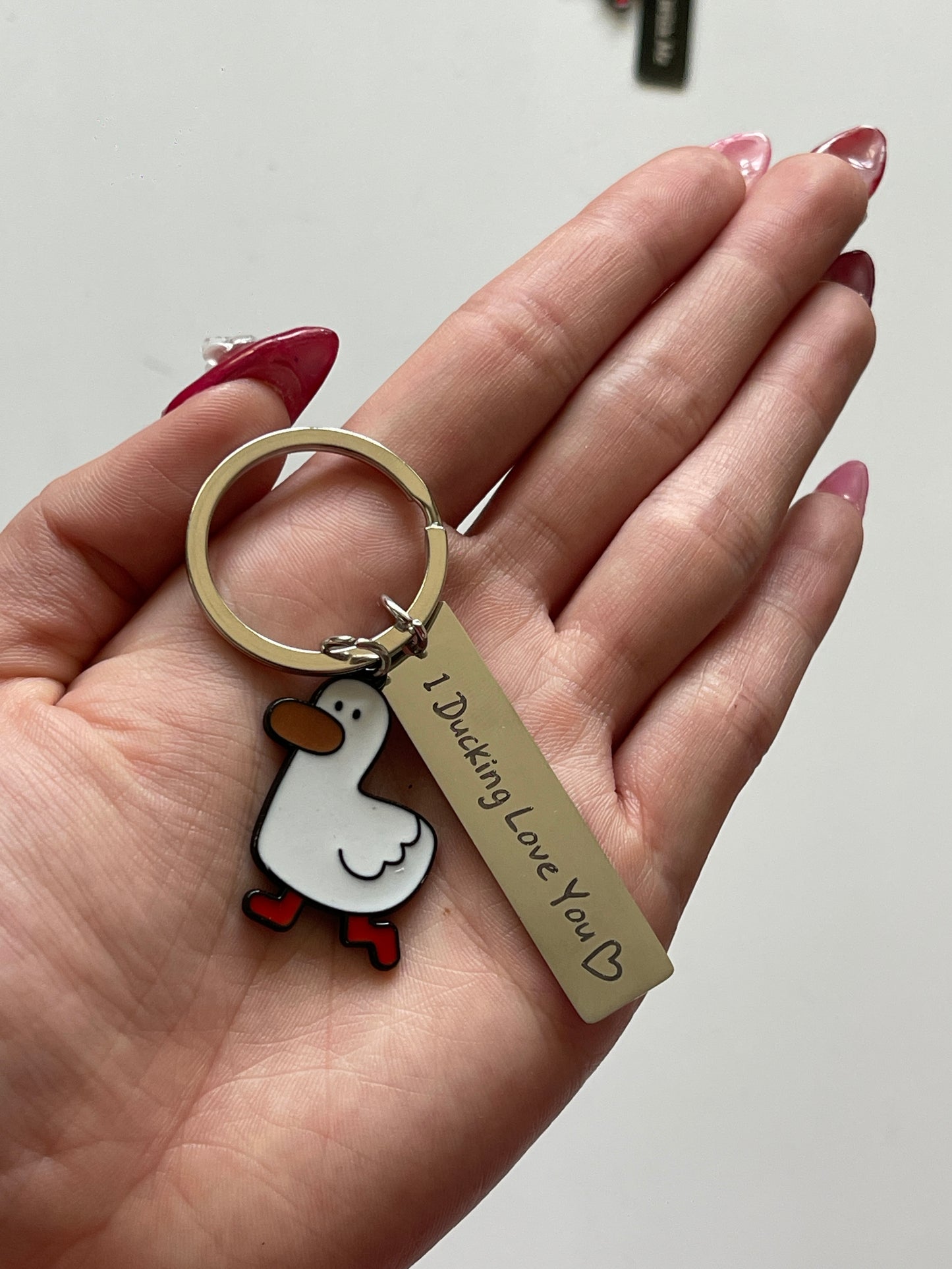 I Ducking Love You / Don't Duck With Me Matching Goose Keychains