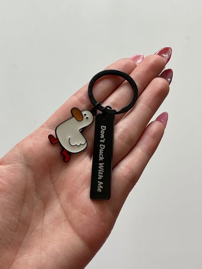 I Ducking Love You / Don't Duck With Me Matching Goose Keychains