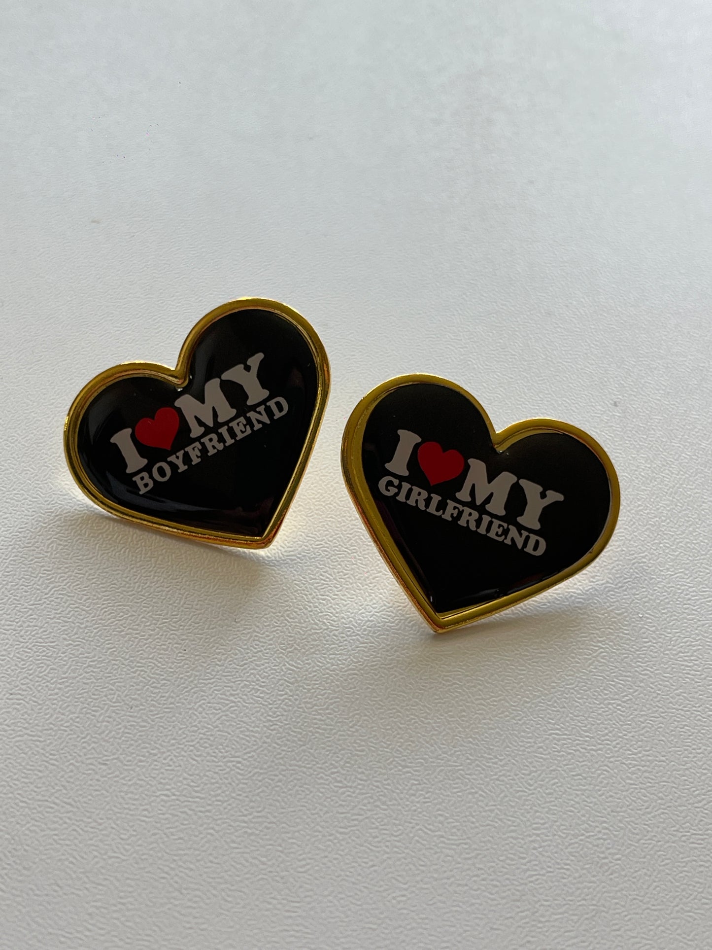 I Love My Boyfriend Girlfriend Brooch Pin