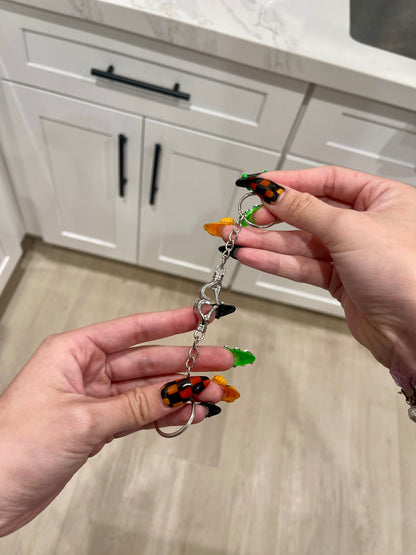 Magnetic Heart Hands Matching Silver Keychains