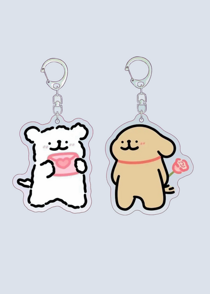 Cute Characters Matching Acrylic Keychains Set