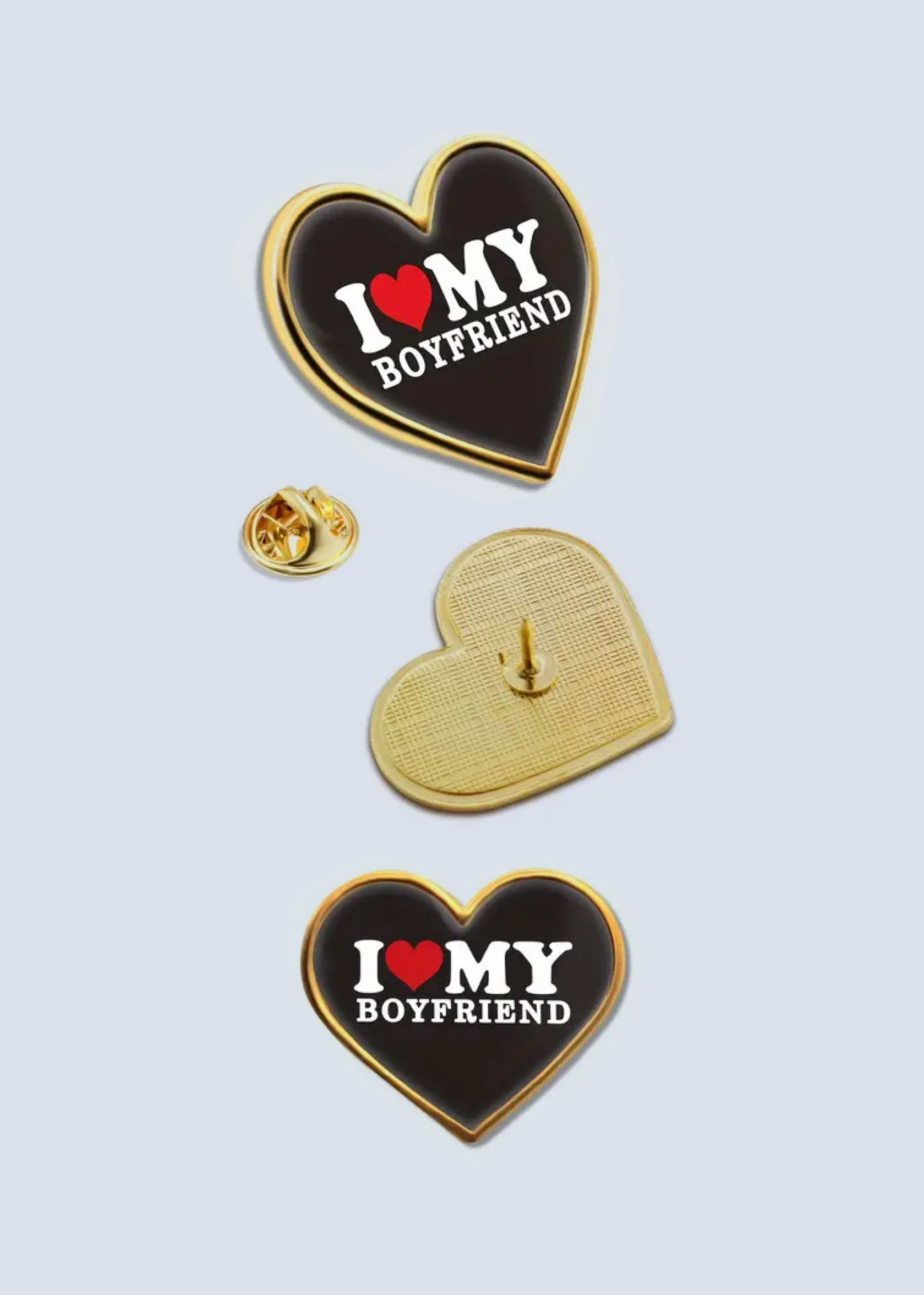 I Love My Boyfriend Girlfriend Brooch Pin