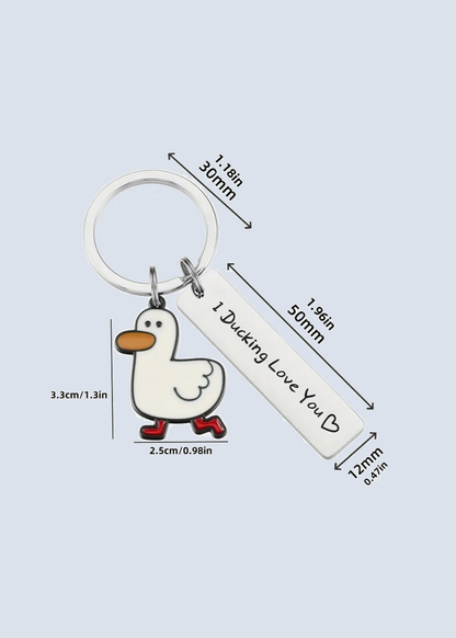 I Ducking Love You / Don't Duck With Me Matching Goose Keychains