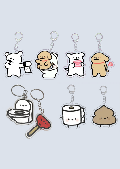 Cute Characters Matching Acrylic Keychains Set