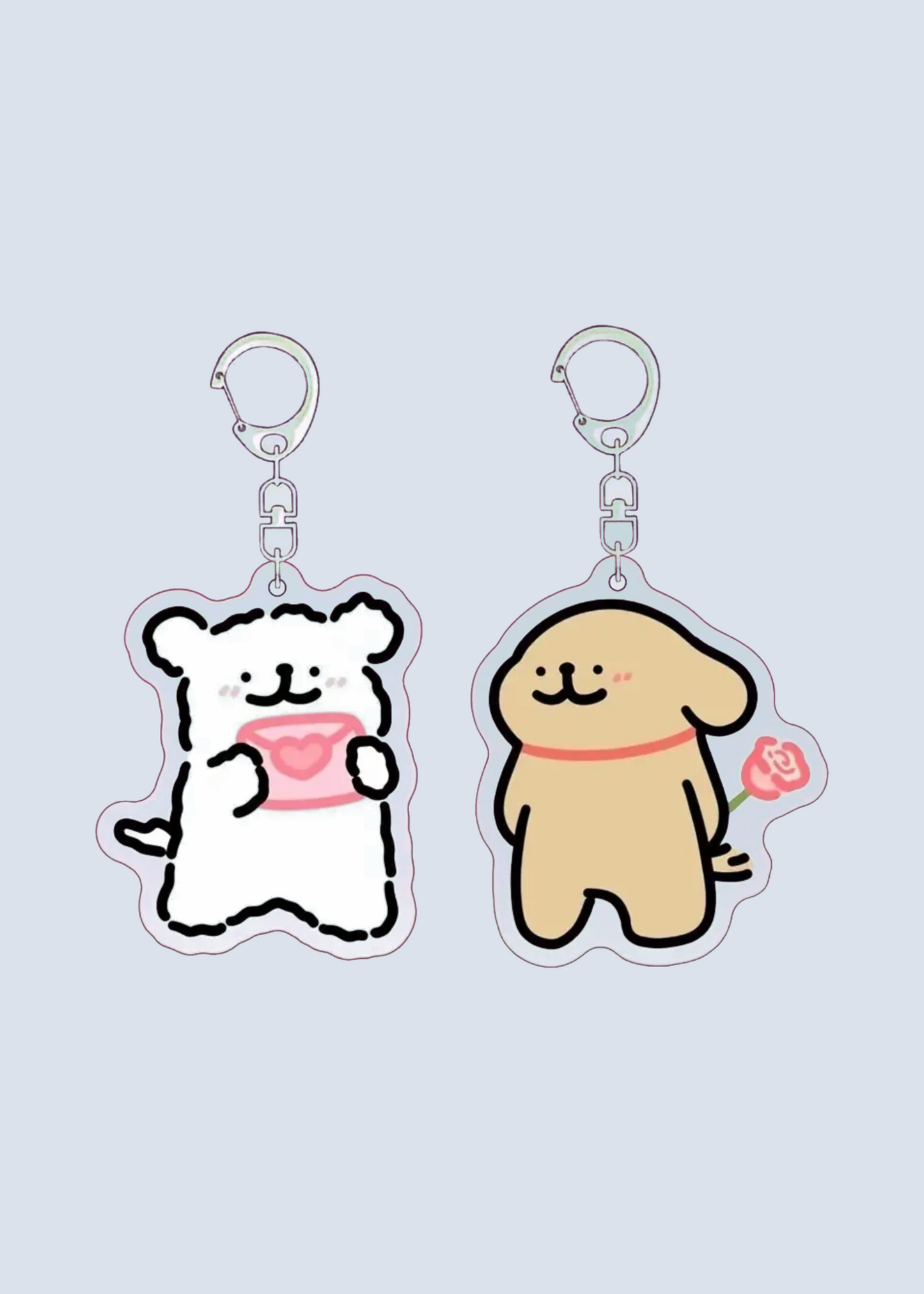 Cute Characters Matching Acrylic Keychains Set