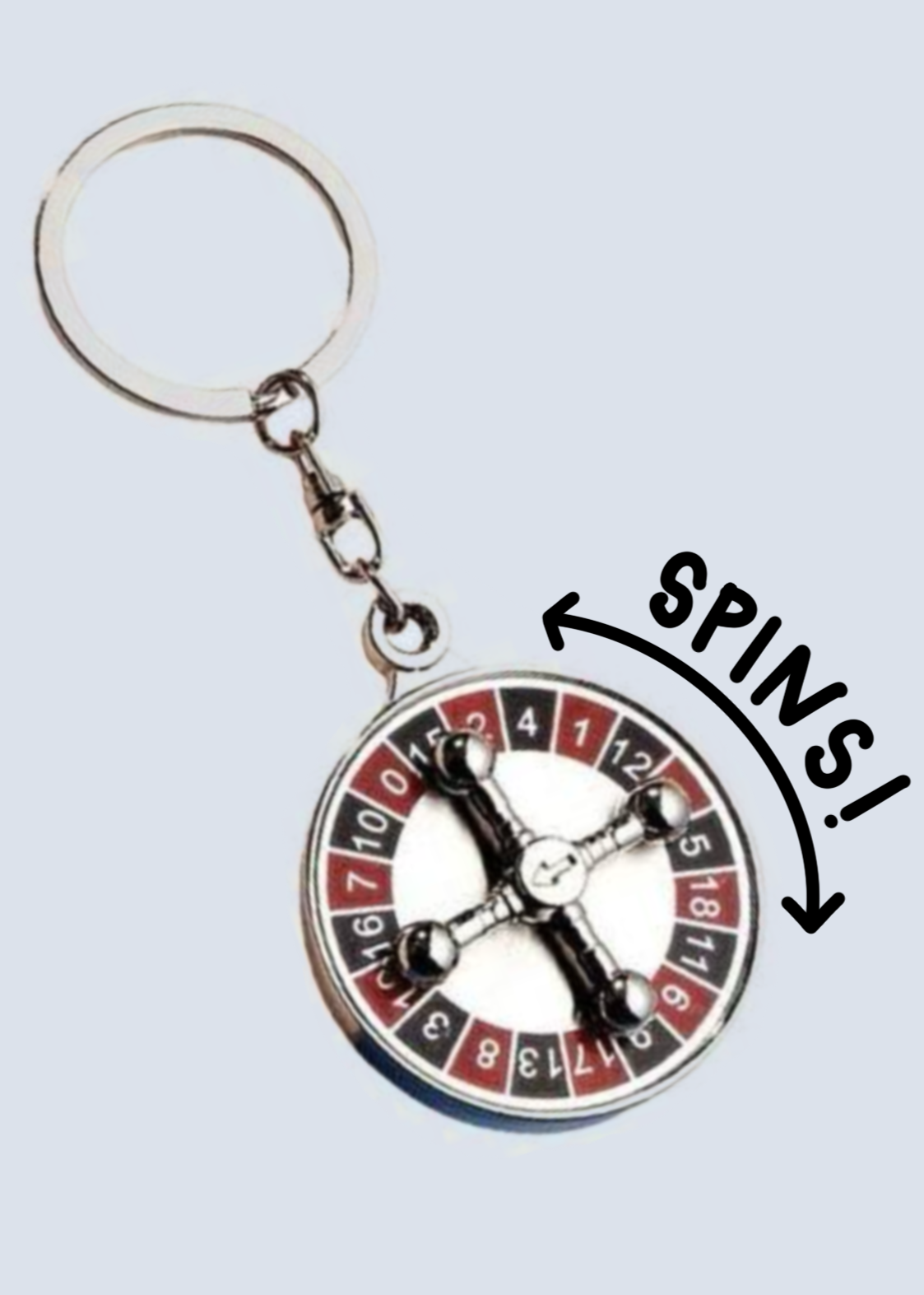 Roulette Red and Black Spinning Interactive Keychain