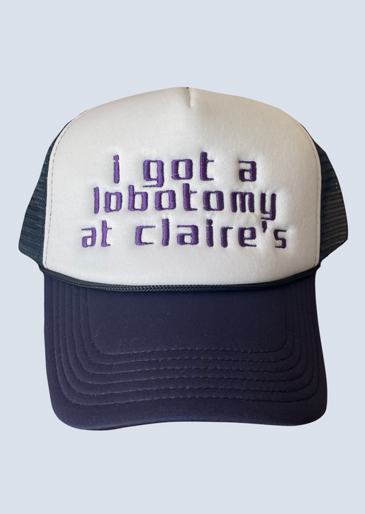 Lobotomy at Claire's Embroidered Foam Trucker Hat
