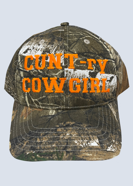 CUNT-ry Cowgirl Embroidered Camo Hat