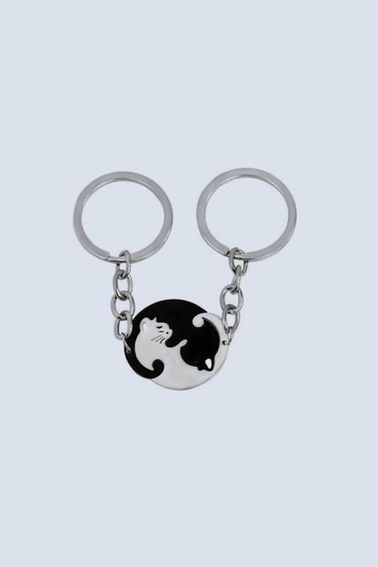 Silver and Black Cat Keychains