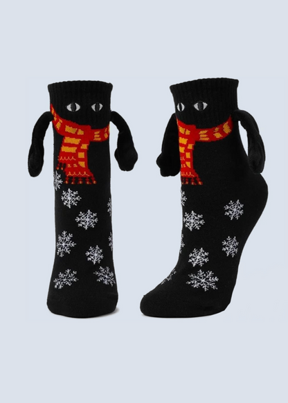 Matching Magnetic Hand Holding Christmas Socks