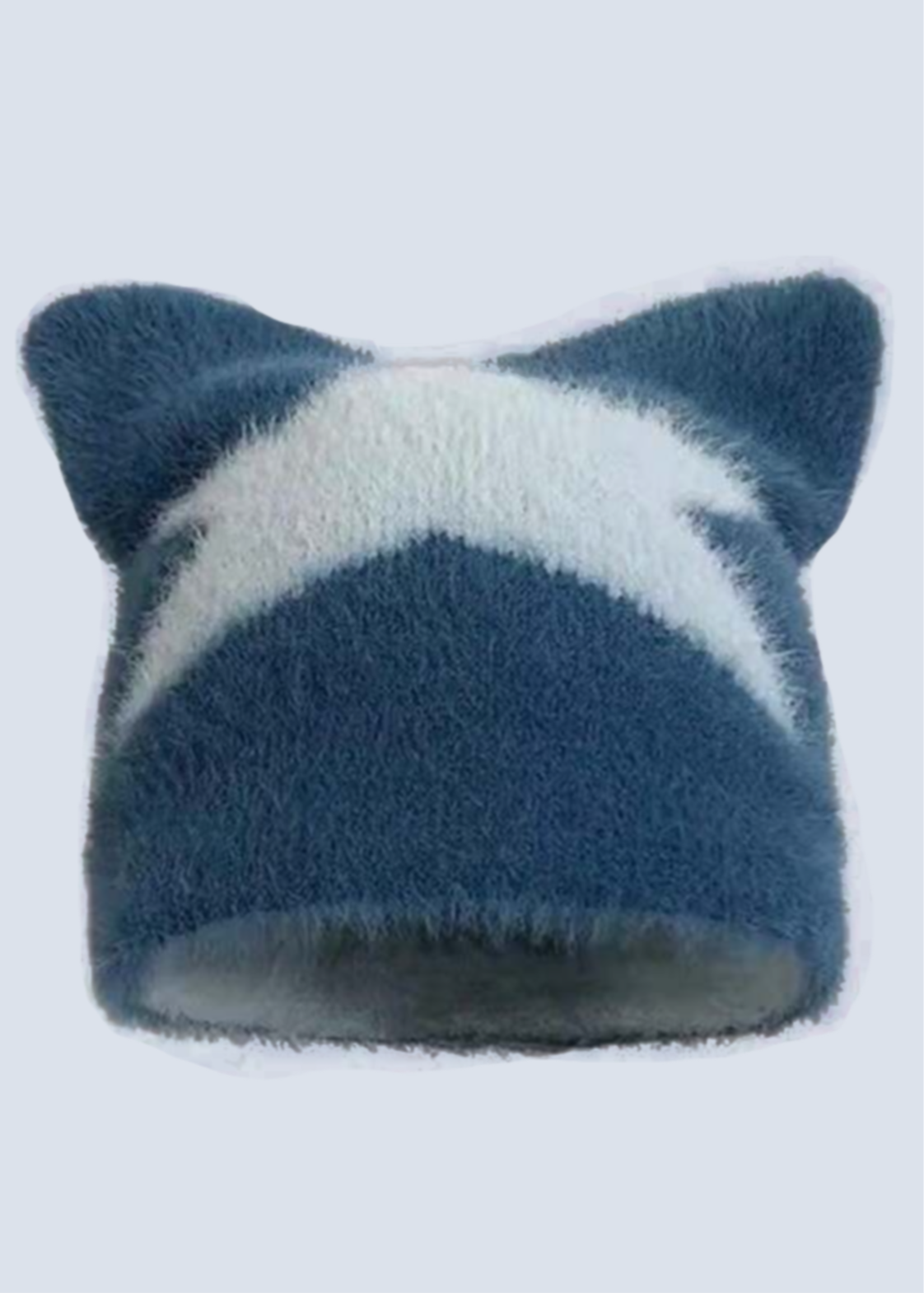 Fuzzy Star Y2k Cat Ear Striped Beanie Hat