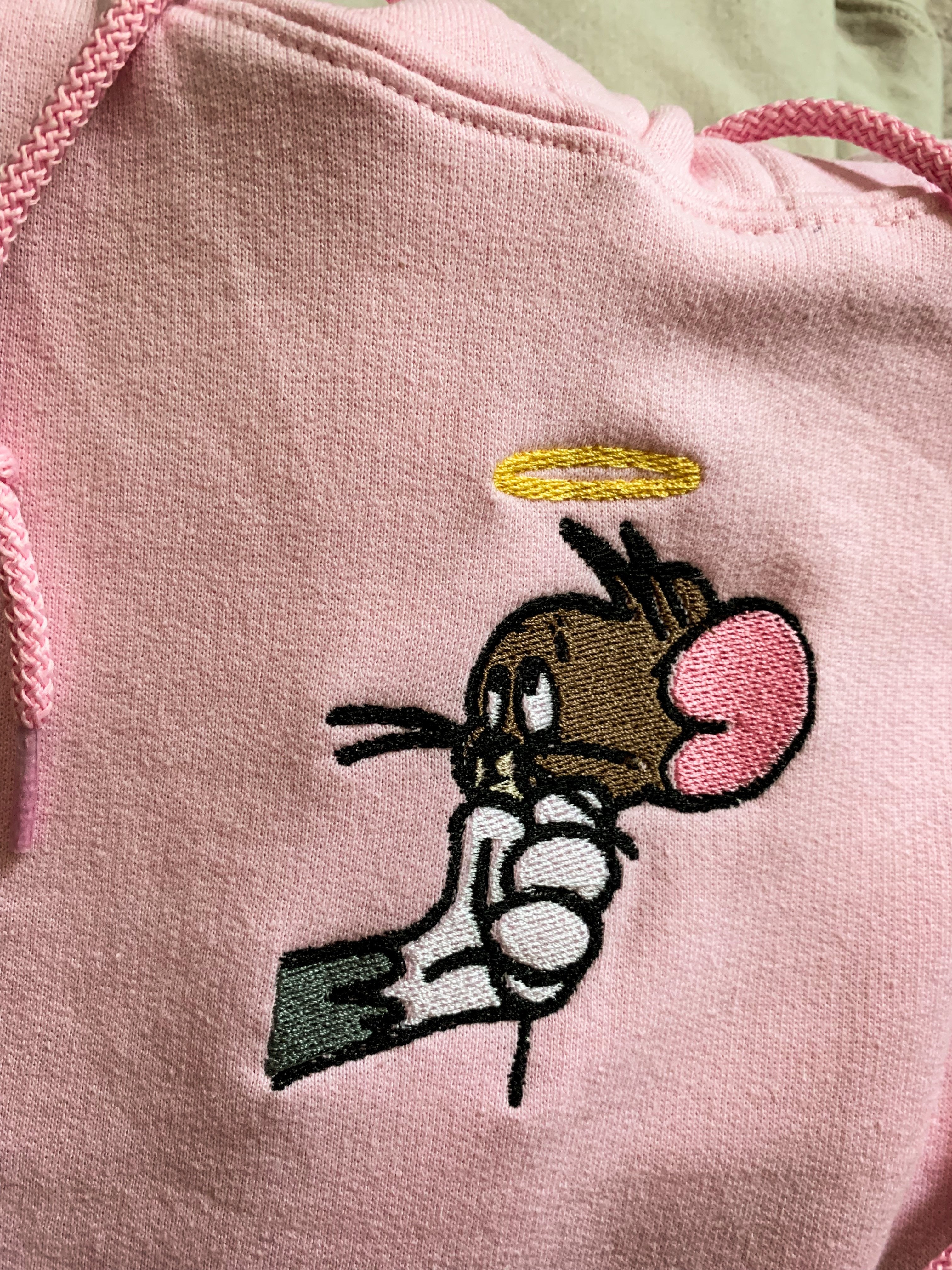 Tom And Jerry Matching Couple Embroidered Hoodie, Custom Cartoon Character fashion Couple Embroidered Hodie, Valentine Couple Embroidered Shirt