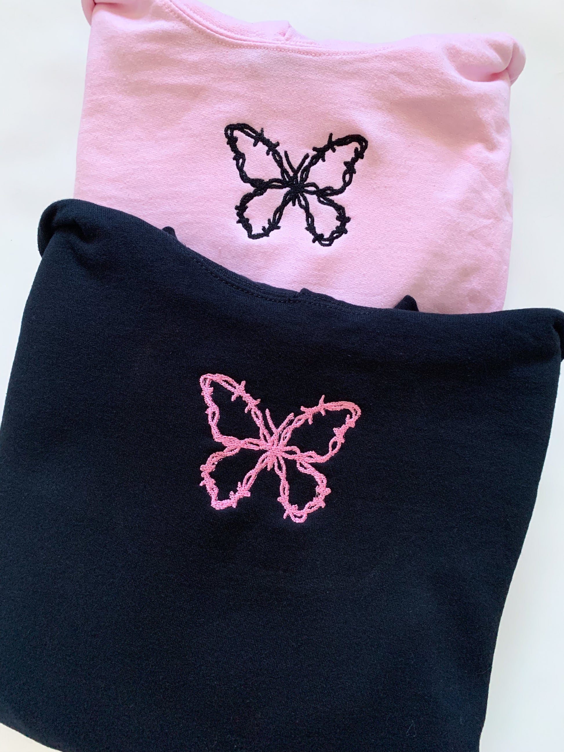 Barbed Wire Butterflies Embroidered Set – BOXEDTRENDS